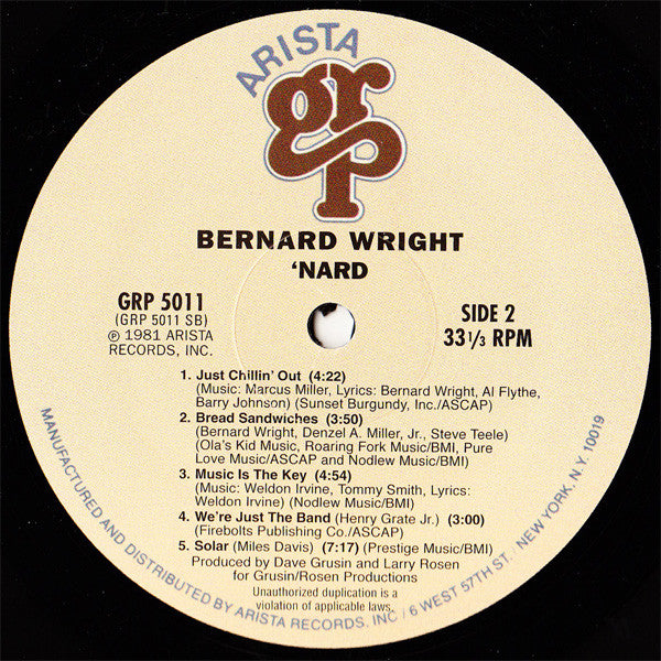 Bernard Wright : 'Nard (LP, Album, RE)