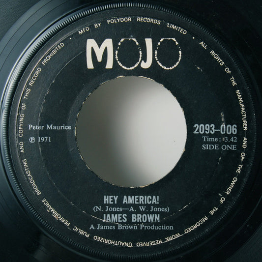 James Brown : Hey America! (7", Single, Lar)