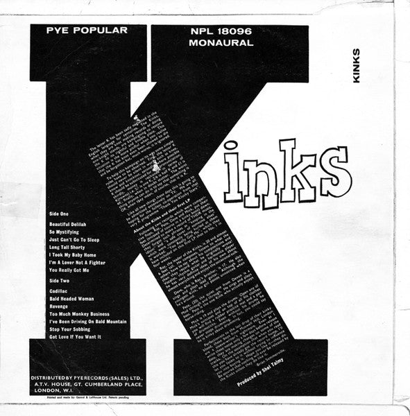 The Kinks : Kinks (LP, Album, Mono, 'T')