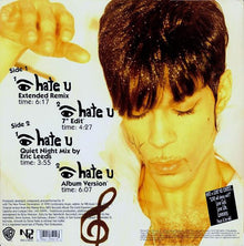 The Artist (Formerly Known As Prince) : I Hate U (The Hate Experience) (12", Maxi)