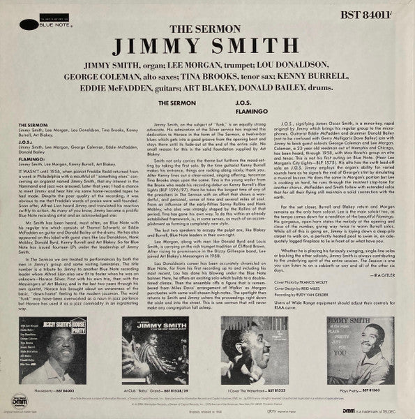Jimmy Smith : The Sermon! (LP, Album, RE, RM, DMM)
