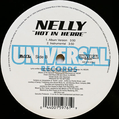 Nelly : Hot In Herre (12", Single)