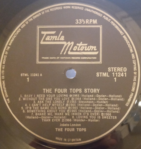 Four Tops : Four Tops Story 1964-72 (2xLP, Comp)