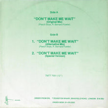 Peech Boys : Don't Make Me Wait (12", Single)