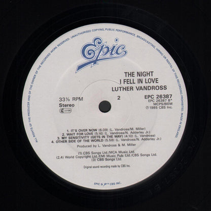 Luther Vandross : The Night I Fell In Love (LP, Album)