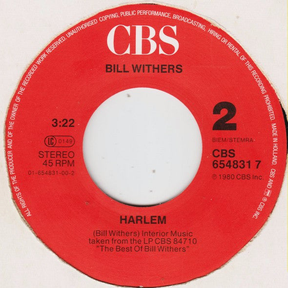 Bill Withers : Harlem '89 (7", Single)