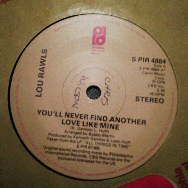 Lou Rawls : You'll Never Find Another Love Like Mine / From Now On (7", Single, RE)