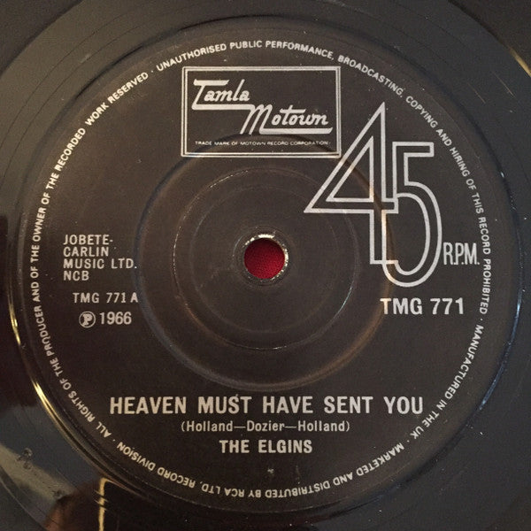 The Elgins : Heaven Must Have Sent You / Stay In My Lonely Arms (7", Single, RE, Sol)