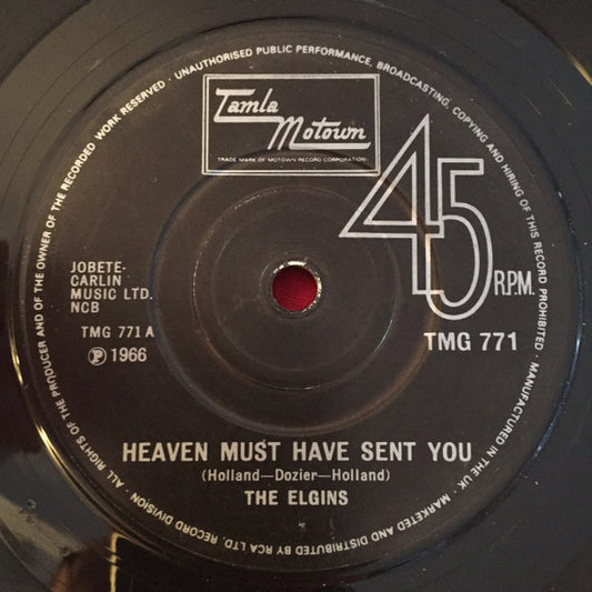 The Elgins : Heaven Must Have Sent You / Stay In My Lonely Arms (7", Single, RE, Sol)