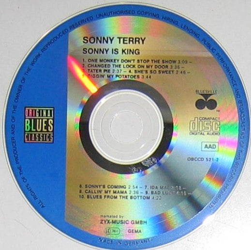 Sonny Terry : Sonny Is King (CD, Album, RE, RM)