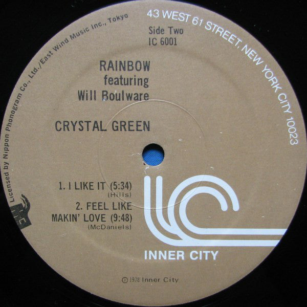 Rainbow* Featuring Will Boulware : Crystal Green (LP, Album)