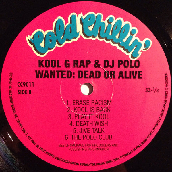 Kool G Rap & DJ Polo* : Wanted: Dead Or Alive (LP, Album, RE)