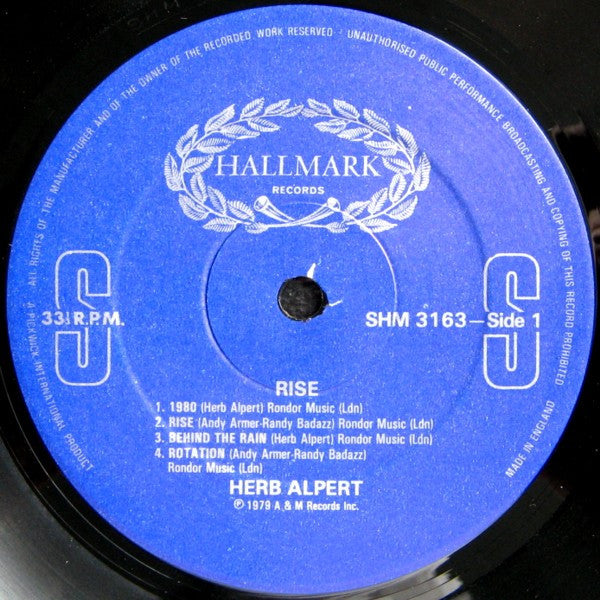 Herb Alpert : Rise (LP, Album, RE)