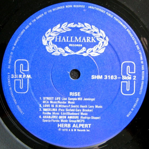 Herb Alpert : Rise (LP, Album, RE)