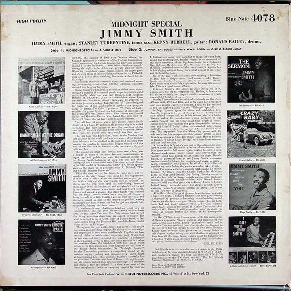 Jimmy Smith : Midnight Special (LP, Album, Mono, No )