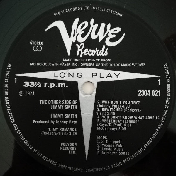 Jimmy Smith : The Other Side Of Jimmy Smith (LP, Album)