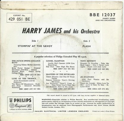 Harry James And His Orchestra : Stompin' At The Savoy / Flash (7", EP)