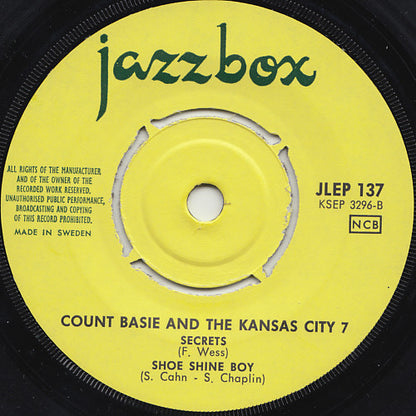Duke Ellington Meets Coleman Hawkins / Count Basie And The Kansas City 7 : Mood Indigo / Secrets / Shoe Shine Boy (7", EP)