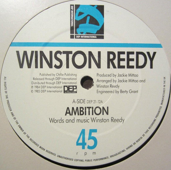 Winston Reedy : Ambition (12", Maxi)