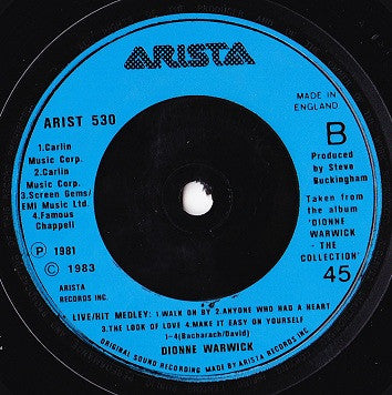 Dionne Warwick : I'll Never Love This Way Again (7")