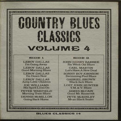 Various : Country Blues Classics Volume 4 (LP, Comp)