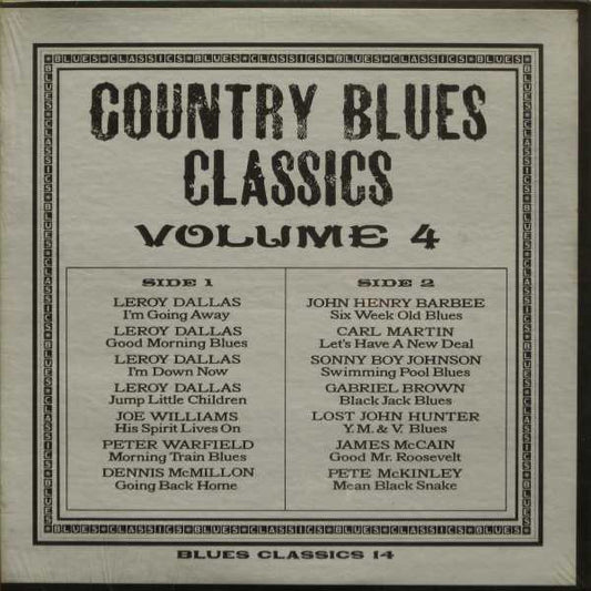 Various : Country Blues Classics Volume 4 (LP, Comp)