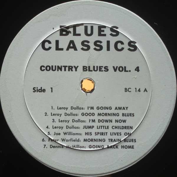 Various : Country Blues Classics Volume 4 (LP, Comp)