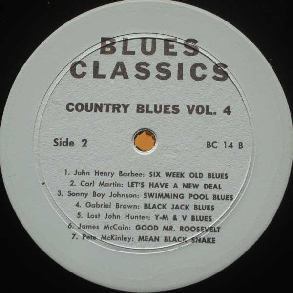 Various : Country Blues Classics Volume 4 (LP, Comp)