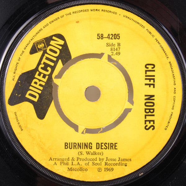 Cliff Nobles & Co / Cliff Nobles : Switch It On / Burning Desire (7", Single)