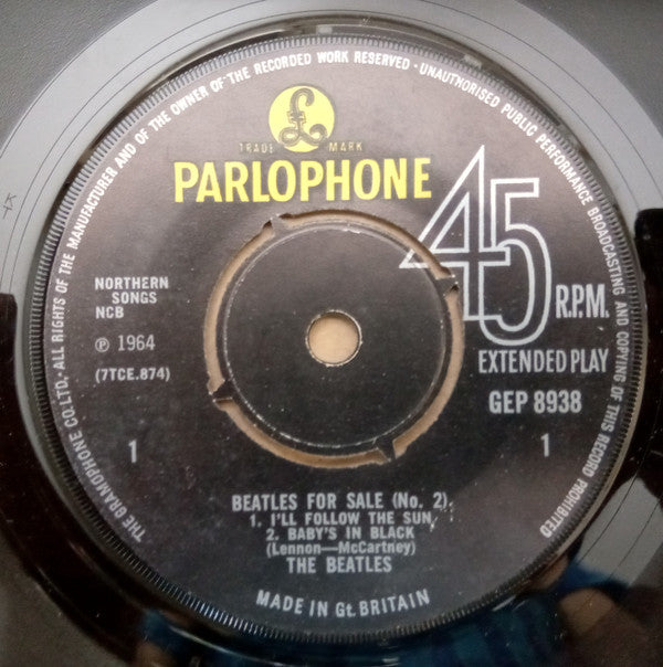 The Beatles : Beatles For Sale (No. 2) (7", EP, Mono, pus)