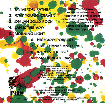 Israel Vibration : Why You So Craven (CD, Album)