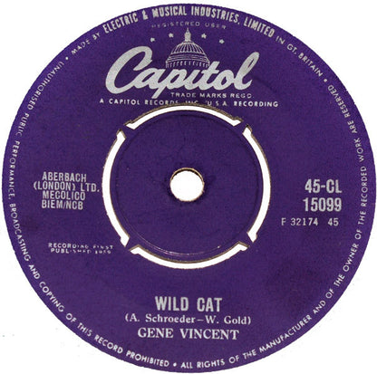 Gene Vincent : Wild Cat / Right Here On Earth (7", Single)