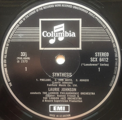 Laurie Johnson, London Philharmonic Orchestra, The London Jazz Orchestra : Synthesis (LP, Album)