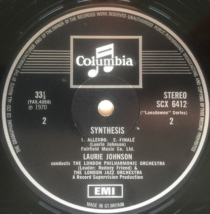 Laurie Johnson, London Philharmonic Orchestra, The London Jazz Orchestra : Synthesis (LP, Album)
