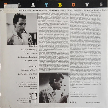 Chet Baker & Art Pepper : Playboys (LP, Album, RE)