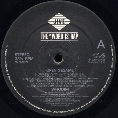 Whodini : Open Sesame (LP, Album)