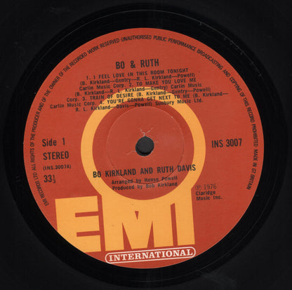 Bo Kirkland & Ruth Davis : Bo & Ruth (LP, Album)