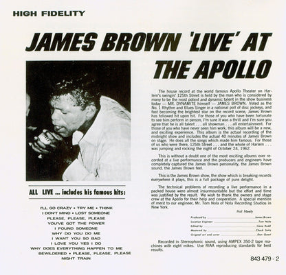 James Brown : Live At The Apollo, 1962 (CD, Album, RE, RM)
