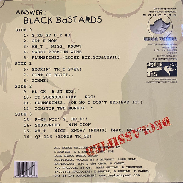 KMD : Bl_ck B_st_rds (2xLP, Album, RE)