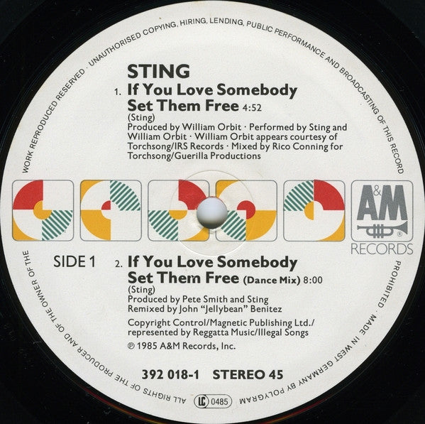 Sting : If You Love Somebody Set Them Free (12", Maxi)