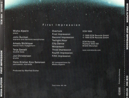 Misha Alperin* W/ John Surman : First Impression (CD, Album, PMD)