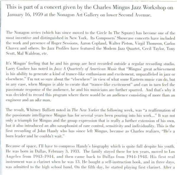 Charles Mingus : Jazz Portraits. Mingus In Wonderland (CD, Album, RE)