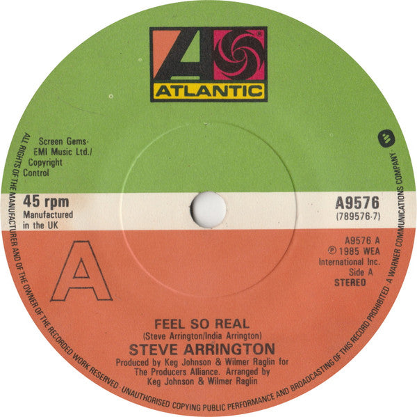 Steve Arrington : Feel So Real (7", Single, Dam)