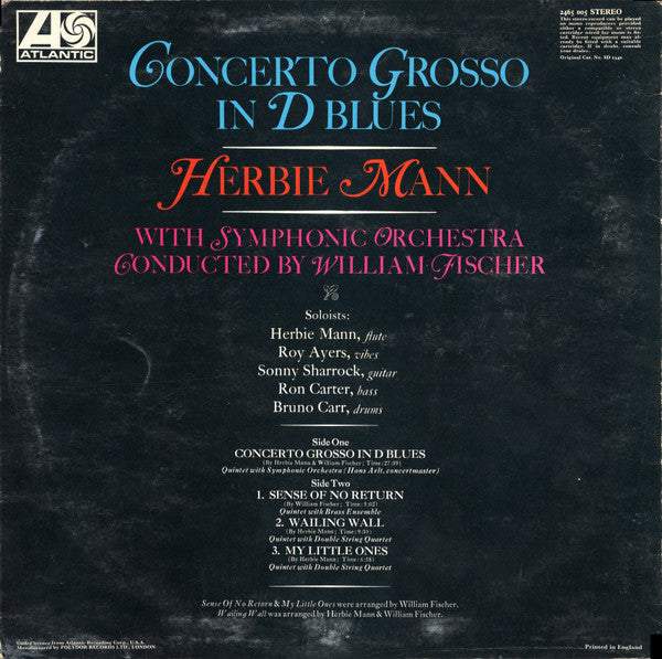Herbie Mann : Concerto Grosso In D Blues (LP, Album)