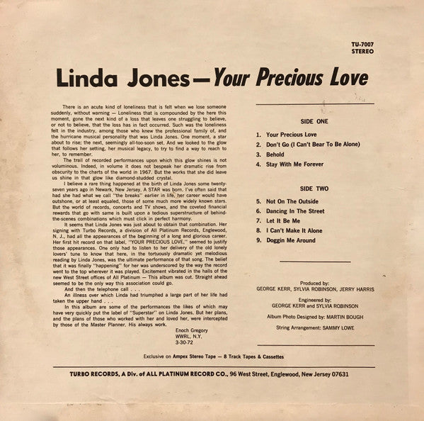 Linda Jones : Your Precious Love (LP, Album)