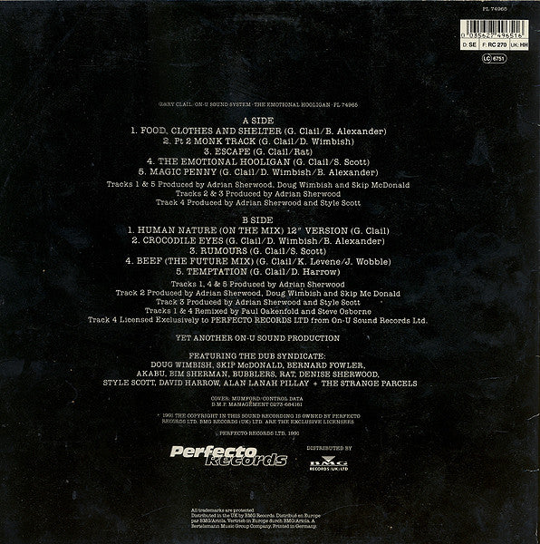 Gary Clail & On-U Sound System : The Emotional Hooligan (LP, Album)