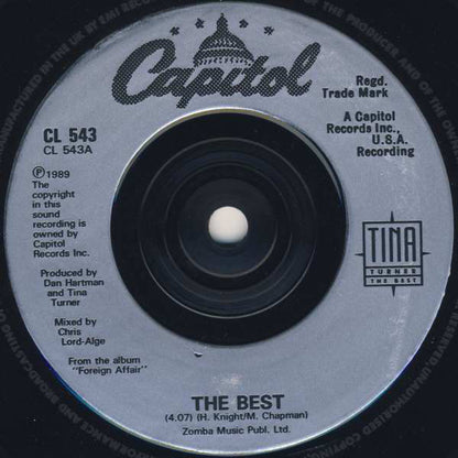 Tina Turner : The Best (7", Single, Sil)