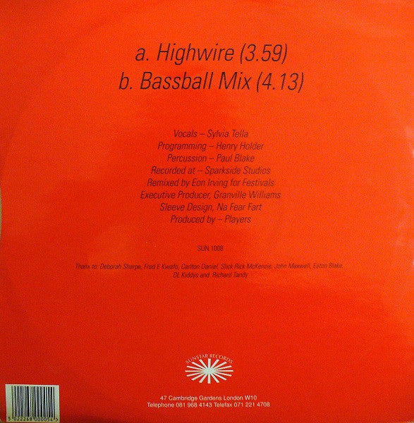 Players (3) Featuring Sylvia Tella : High Wire (12")