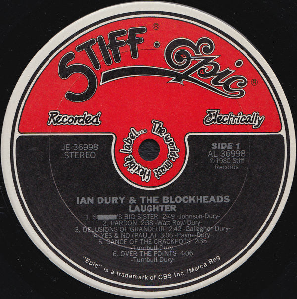 Ian Dury And The Blockheads : Laughter (LP, Album, San)