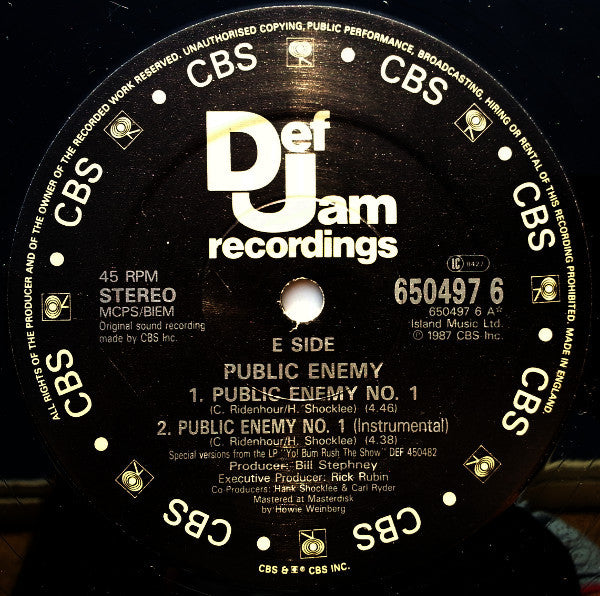 Public Enemy : Public Enemy No. 1 (12", Single)